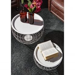 Fredriks Tables d'appoint Furada (lot de 3) - (Lot de 3) - Aluminium - Blanc -Tables de jardin Soldes 2022 1000124004 220729 021 MOOD DETAILS P000000001000124004 mood