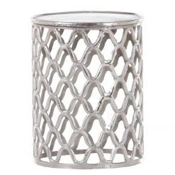 Red Living Table d'appoint Karlin - Aluminium - Argenté