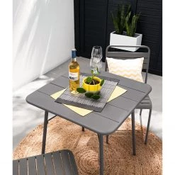 Table de jardin Utah - Fer - Gris - Largeur : 70 cm -Tables de jardin Soldes 2022 1000134363 190619 11253300026 MOOD GALLERYIMAGES P000000001000134363 mood