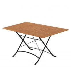 Table de jardin extensible Tuscany - Acacia massif / Acier - Acacia / Noir -Tables de jardin Soldes 2022 1000135904 190329 16505800045 GALLERYIMAGES P000000001000135904