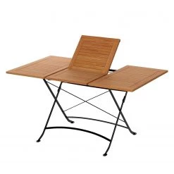 Table de jardin extensible Tuscany - Acacia massif / Acier - Acacia / Noir -Tables de jardin Soldes 2022 1000135904 190329 16505800047 GALLERYIMAGES P000000001000135904