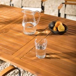 Table de jardin extensible Tuscany - Acacia massif / Acier - Acacia / Noir -Tables de jardin Soldes 2022 1000135904 220118 105308000035 DETAILS P000000001000135904