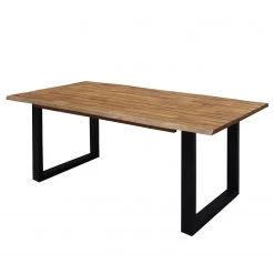 Table de jardin Edgewood - Acacia massif / Fer - Marron / Noir