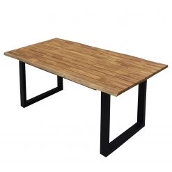 Table de jardin Edgewood - Acacia massif / Fer - Marron / Noir -Tables de jardin Soldes 2022 1000189194 220422 031 DETAILS P000000001000189194