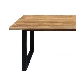 Table de jardin Edgewood - Acacia massif / Fer - Marron / Noir -Tables de jardin Soldes 2022 1000189194 220422 033 DETAILS P000000001000189194