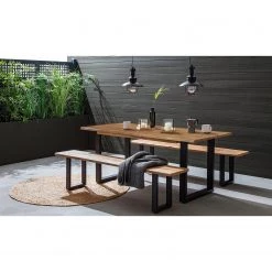 Table de jardin Edgewood - Acacia massif / Fer - Marron / Noir -Tables de jardin Soldes 2022 1000189194 220601 020 MOOD DETAILS P000000001000189194 mood