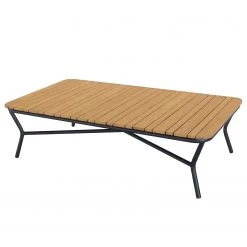 Tables de jardin Soldes 2022 18 Best Freizeitmöbel Table basse extérieur Mali I - Aluminium / Teck massif - Anthracite / Teck