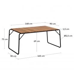 Julià Grup Table de jardin Yukari I - Acacia massif / Acier - Marron -Tables de jardin Soldes 2022 1000216707 200703 16590400150 SKETCH DETAILS P000000001000216707 sketch