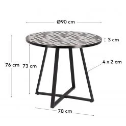 Julià Grup Bout de canapé Tella - Acier / Marbre - Noir / Blanc -Tables de jardin Soldes 2022 1000216759 200703 16594600645 SKETCH DETAILS P000000001000216759 sketch