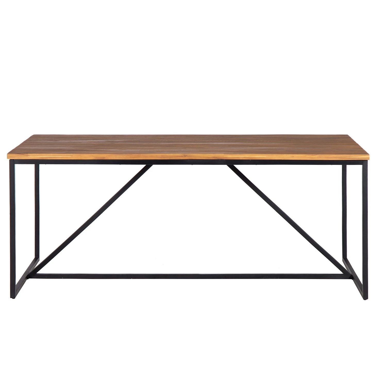 Table de jardin LeRoy - Acacia massif / Acier - Marron / Noir 7 Table de jardin LeRoy - Acacia massif / Acier - Marron / Noir – Image 5