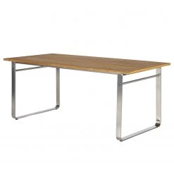 Table de jardin Teakline DeLuxe I - Acier / Teck massif - Marron / Argenté