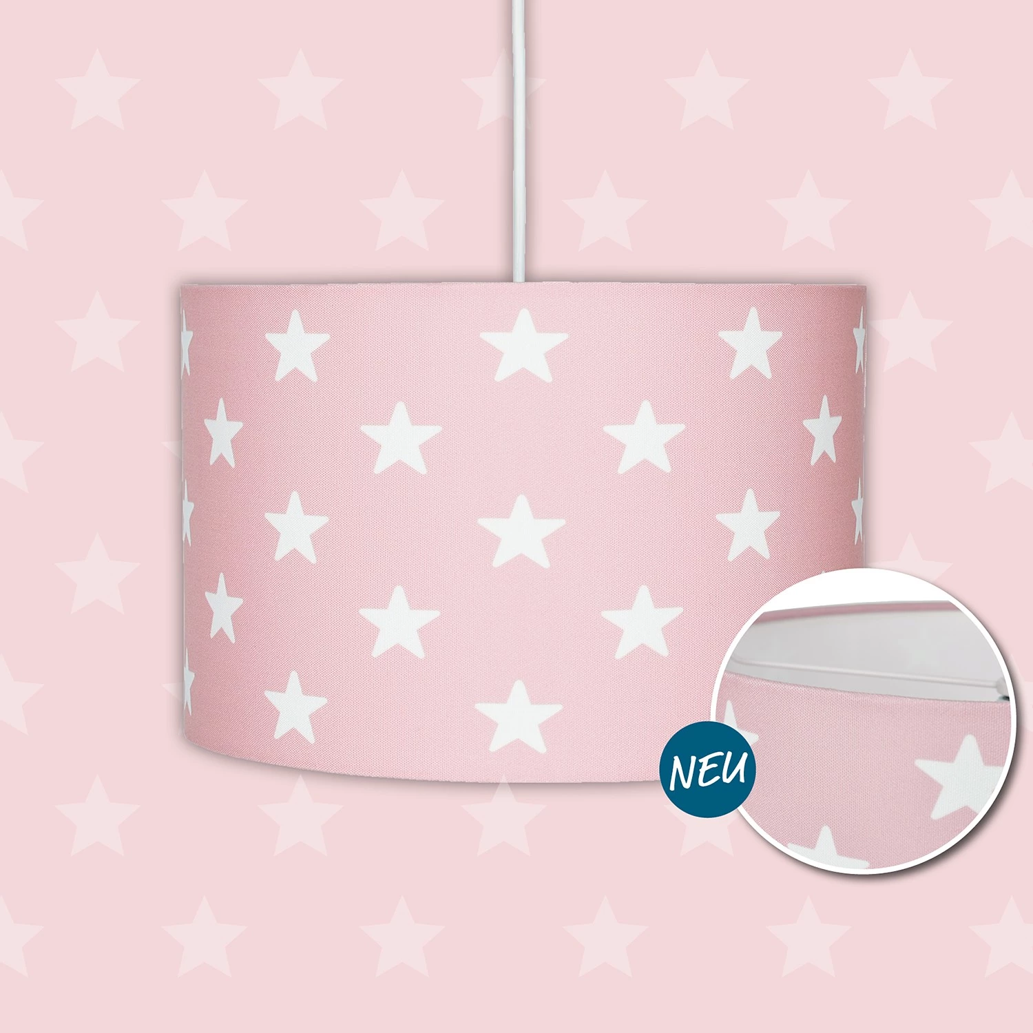 Livone Suspension Stars - Coton / Acier inoxydable - 1 ampoule - Rose bébé 5 Livone Suspension Stars - Coton / Acier inoxydable - 1 ampoule - Rose bébé – Image 3