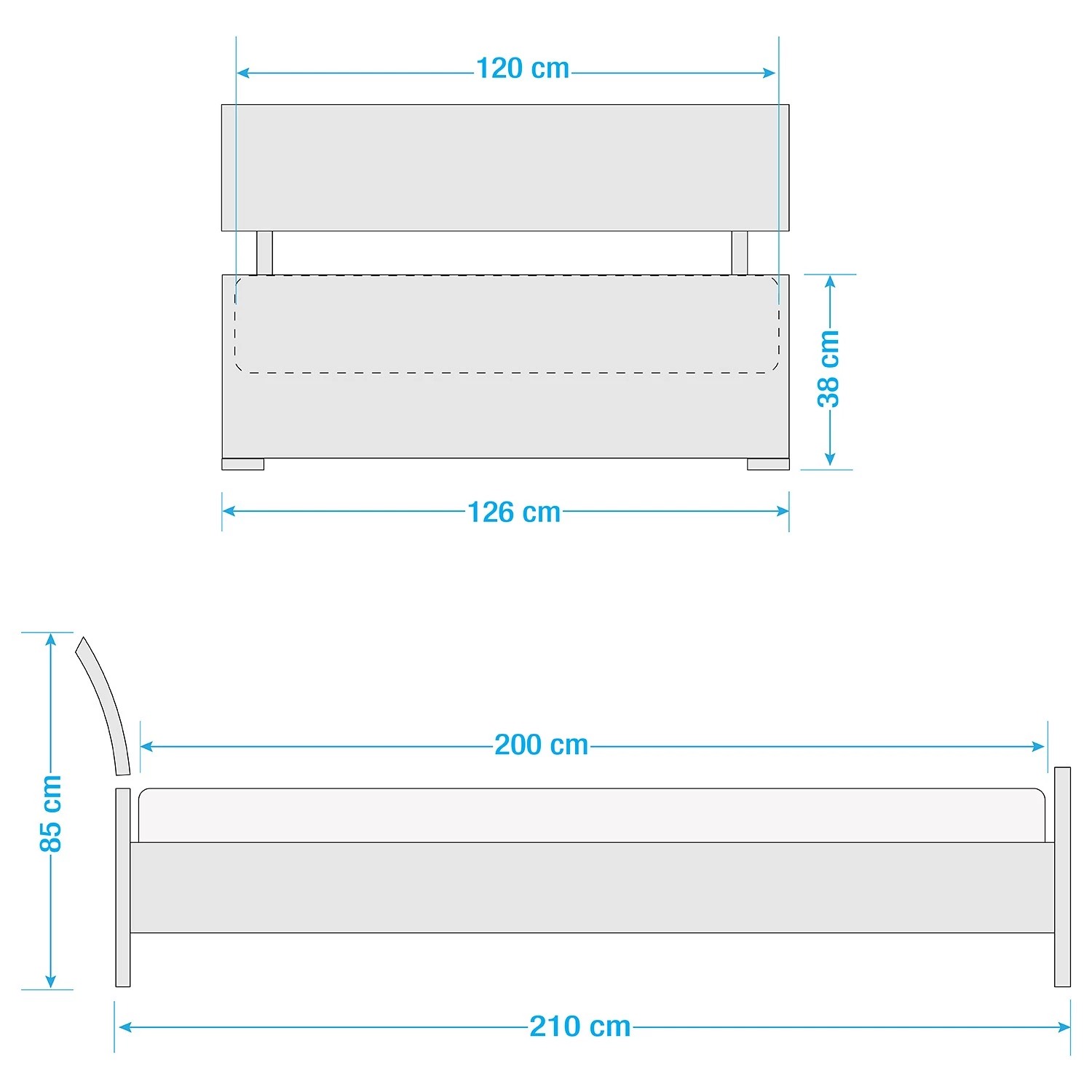 Wimex Lit simple Liverpool - 120 x 200cm 3 Wimex Lit simple Liverpool - 120 x 200cm – Image 2