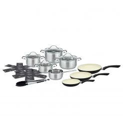 Elo Batterie de cuisine Horizon (11 élém.) - Argenté / Noir - Acier inoxydable