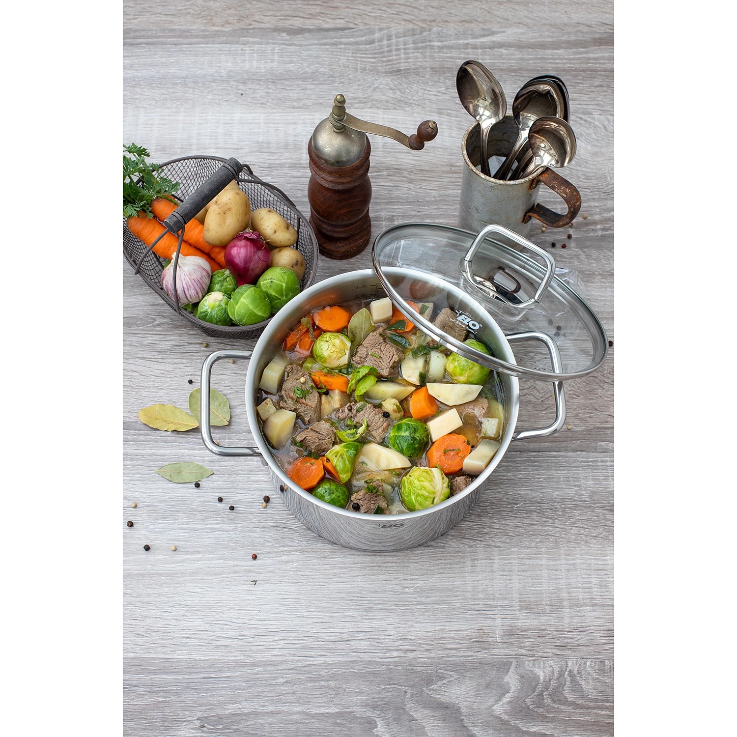 Elo Batterie de cuisine Citrin (5 éléments) - Argenté - Acier inoxydable 4 Elo Batterie de cuisine Citrin (5 éléments) - Argenté - Acier inoxydable – Image 2