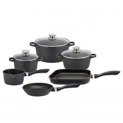Elo Batterie de cuisine Alucast (9 éléments) - Noir - Fonte d’aluminium
