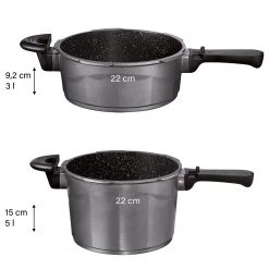 Stoneline Set de faitouts Koonwarra (6 éléments) - Aluminium - Anthracite - ø 22 cm -Tables de jardin Soldes 2022 1000279555 210804 08570800697 SKETCH DETAILS P000000001000279555 sketch