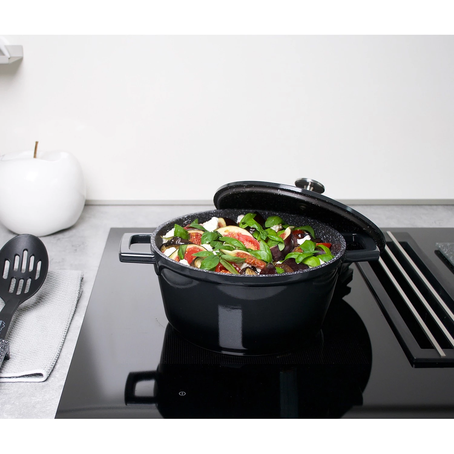 Stoneline Mini-Cocotte avec couvercle Lunsen - Aluminium - Noir - ø 20 cm 4 Stoneline Mini-Cocotte avec couvercle Lunsen - Aluminium - Noir - ø 20 cm – Image 3