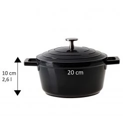 Stoneline Mini-Cocotte avec couvercle Lunsen - Aluminium - Noir - ø 20 cm 9 Stoneline Mini-Cocotte avec couvercle Lunsen - Aluminium - Noir - ø 20 cm -Tables de jardin Soldes 2022 1000279585 210804 08563700612 SKETCH DETAILS P000000001000279585 sketch
