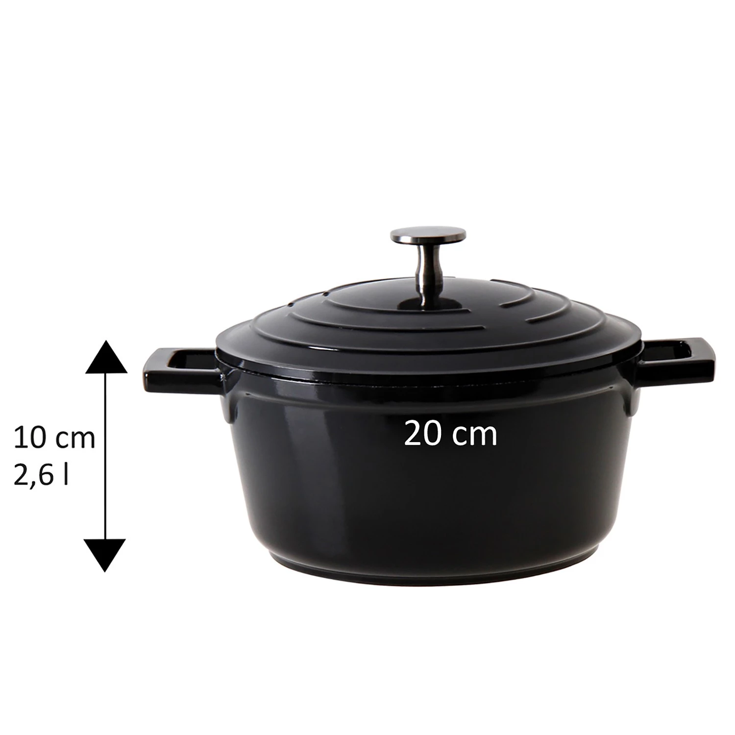 Stoneline Mini-Cocotte avec couvercle Lunsen - Aluminium - Noir - ø 20 cm 5 Stoneline Mini-Cocotte avec couvercle Lunsen - Aluminium - Noir - ø 20 cm – Image 4
