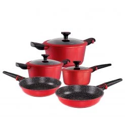 Stoneline Ensemble Ludmilla - Aluminium - Rouge rubis