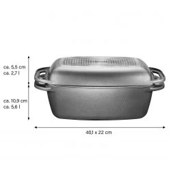 Stoneline Cocotte en fonte d’aluminium Francis - Aluminium - Anthracite -Tables de jardin Soldes 2022 1000279603 210804 08554500521 SKETCH DETAILS P000000001000279603 sketch
