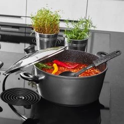 Stoneline Faitout XXXL avec couvercle Grendon - Aluminium - Anthracite - ø 32 cm -Tables de jardin Soldes 2022 1000279689 210804 08534900187 MOOD DETAILS P000000001000279689 mood