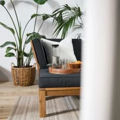 Jardi Table basse d’extérieur Lexi II - Acacia massif / Polyester - Basalte -Tables de jardin Soldes 2022 1000280814 220711 060 DETAILS P000000001000280814