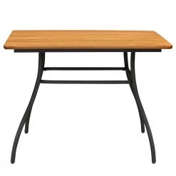 Table de jardin Beeley II - Acier / Acacia massif - Marron / Noir -Tables de jardin Soldes 2022 1000281070 220318 034 DETAILS P000000001000281070