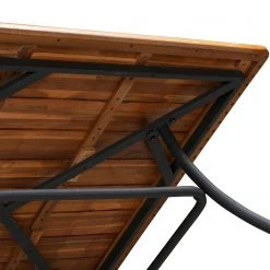 Table de jardin Beeley II - Acier / Acacia massif - Marron / Noir -Tables de jardin Soldes 2022 1000281070 220318 036 DETAILS P000000001000281070