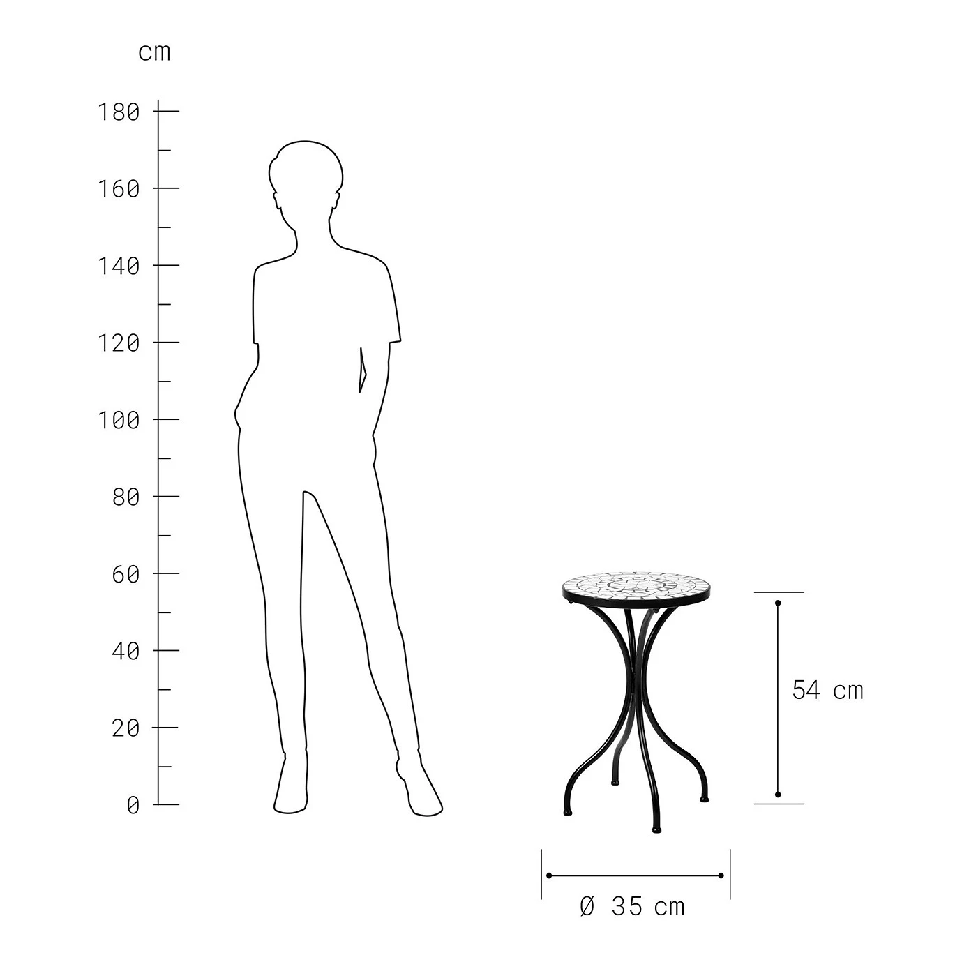 Butlers Table de jardin PALAZZO II - Fer / Céramique - Blanc 9 Butlers Table de jardin PALAZZO II - Fer / Céramique - Blanc – Image 7