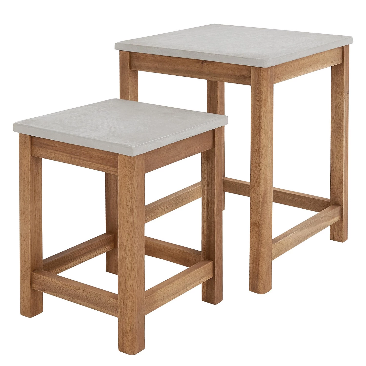 Butlers Tables gigognes CONCRETE (2 éléments) - Partiellement en acacia massif / Béton - Marron 3 Butlers Tables gigognes CONCRETE (2 éléments) - Partiellement en acacia massif / Béton - Marron