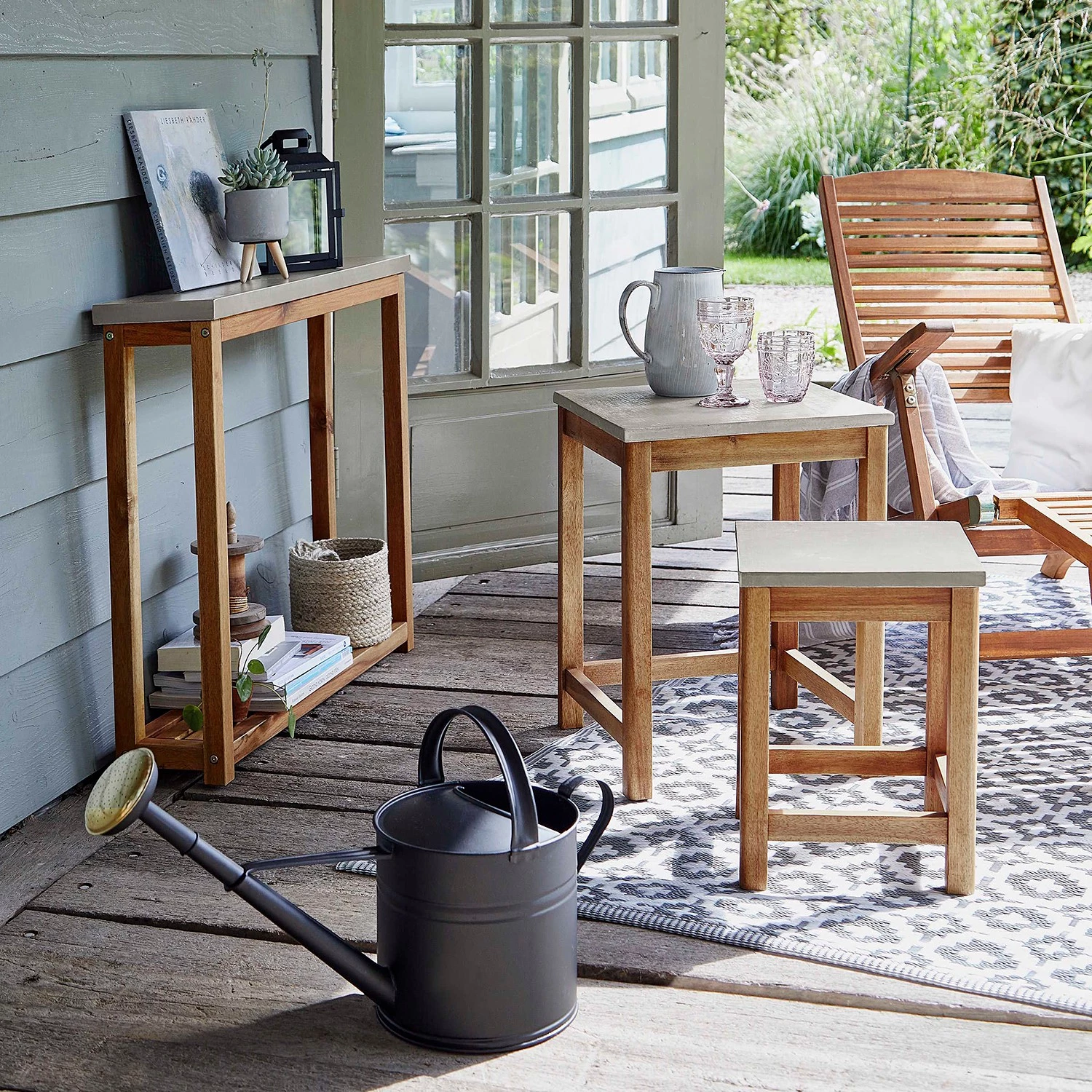 Butlers Tables gigognes CONCRETE (2 éléments) - Partiellement en acacia massif / Béton - Marron 4 Butlers Tables gigognes CONCRETE (2 éléments) - Partiellement en acacia massif / Béton - Marron – Image 2