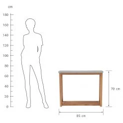 Butlers Bout de canapé CONCRETE - Partiellement en acacia massif / Béton - Marron -Tables de jardin Soldes 2022 1000339660 220315 500 SKETCH DETAILS P000000001000339660 sketch