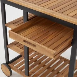 Butlers Desserte SIDECAR - Partiellement en bambou massif - Noir / Naturel -Tables de jardin Soldes 2022 1000341374 220317 033 DETAILS P000000001000341374