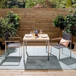 Studio Copenhagen Table de jardin Teakline Exclusif I - Largeur : 90 cm -Tables de jardin Soldes 2022 essgruppe teakline exklusiv xxvii 3 teilig teak massiv textilene schwarz 4562784