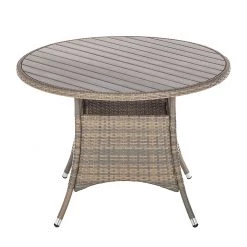 Table de jardin Bena - Polyrotin anthracite / Bois synthétique gris clair -Tables de jardin Soldes 2022 gartentisch felice polyrattan anthrazit polyholz hellgrau 1544214