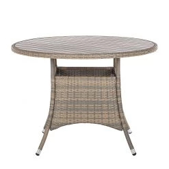 Table de jardin Bena - Polyrotin anthracite / Bois synthétique gris clair -Tables de jardin Soldes 2022 gartentisch felice polyrattan anthrazit polyholz hellgrau 1544222