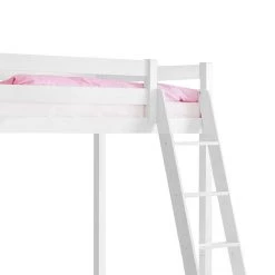 Ticaa Lit mezzanine Matthias - Pin massif Blanc -Tables de jardin Soldes 2022 hochbett matthias kiefer massiv weiss 319470
