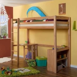 Ticaa Lit en hauteur Tolly II - Hêtre massif vernis -Tables de jardin Soldes 2022 pingulina tolly ii hochbett natur m pg jbt 0031 1