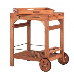 Merxx Chariot de service Maracaibo - Eucalyptus massif Huilé -Tables de jardin Soldes 2022 servicewagen maracaibo eukalyptus massiv geoelt 2001146