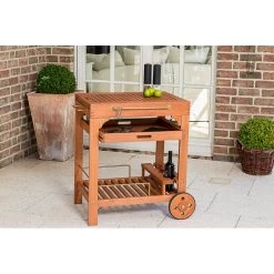 Merxx Chariot de service Maracaibo - Eucalyptus massif Huilé -Tables de jardin Soldes 2022 servicewagen maracaibo eukalyptus massiv geoelt 4298164