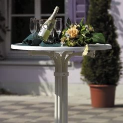 Best Freizeitmöbel Table haute Multiflex - Pliable - Tube en acier / Matériau synthétique blanc -Tables de jardin Soldes 2022 stehtisch multiflex rund klappbar stahlrohr kunststoff weiss weiss 1353837